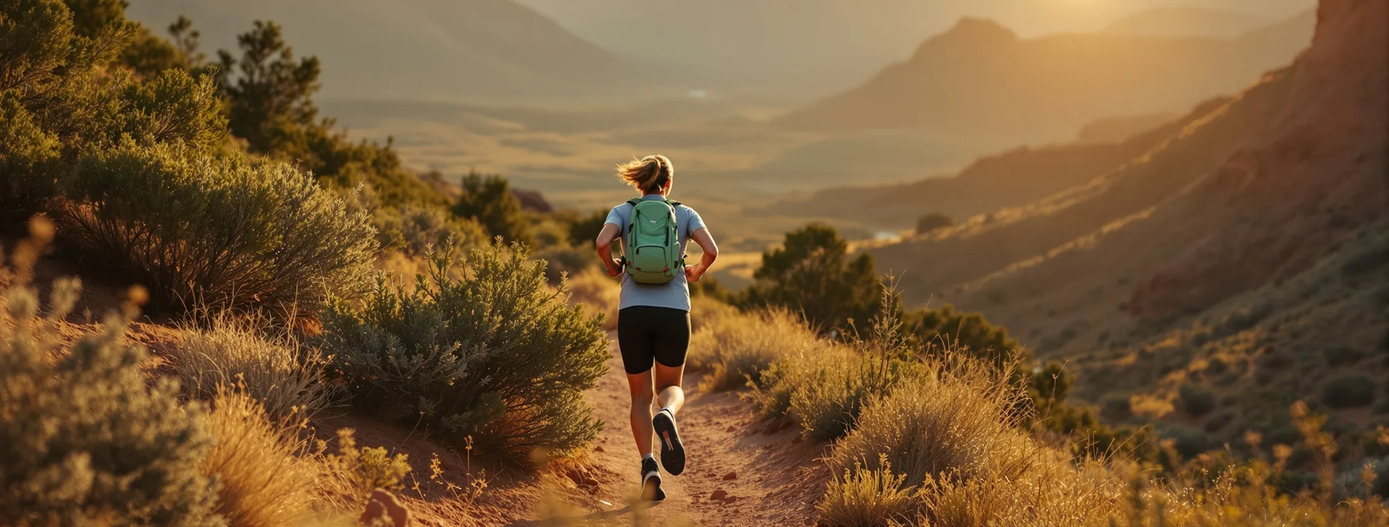 Trail running free in the Utah foothills
